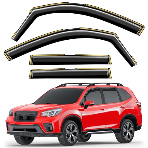 Image of in-Channel Window Visors Rain Guards for Subaru Forester 2019-2024 | Extra-Thick,Extra Durable,Window Deflectors,Vent Visors,Vent Shades,Car Accessories,Polycarbonate (PC)