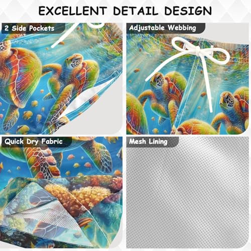 Sea Turtles Sunshine Boys Swim Trunks Quick Dry Toddler Swimsuit Boy Bathing Suits Board Shorts Swimwear 4T3