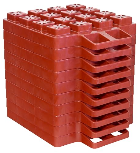 Valterra A10-0918 Stackers Multi-Use RV Leveling Pads (Pack of 10) , Red