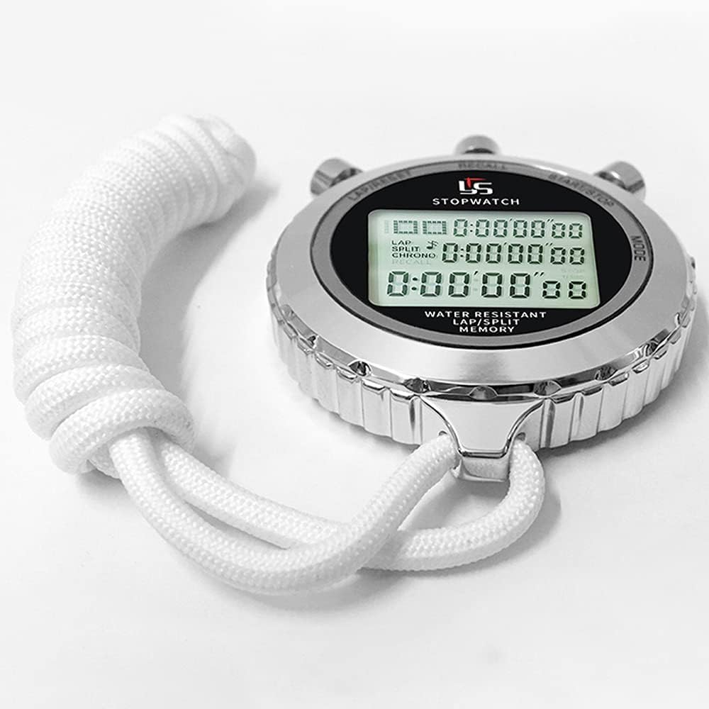 MDybf Cronometro con Memoria, Cronometro Digitale, 30 Giri, con retroilluminazione, Nuoto, Pallacanestro, Formazione Professionale, Allenamento, Segmento, Segmento Totale