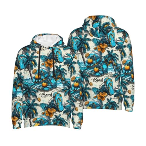 Hoodies For Men - Hawaii Beach Blue Print Long Sleeve Casual Men'S Hoodies & Sweatshirts Pullover With Pocket4