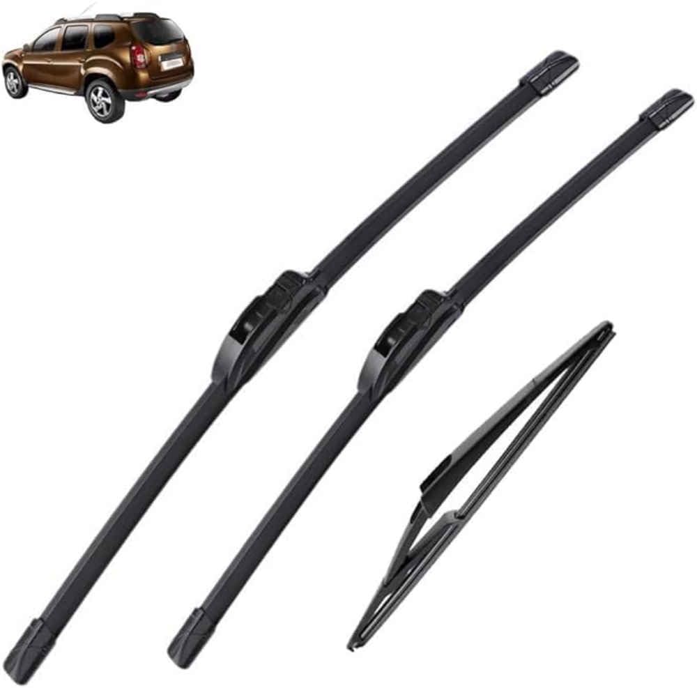 NYSLDSCO Premium Exact Fit Windscreen Wiper Blades for Dacia Renault Duster MK1 2009-2012 2013 Durable Natural Rubber Easy Fit for a Quiet and Streak Free Wipe