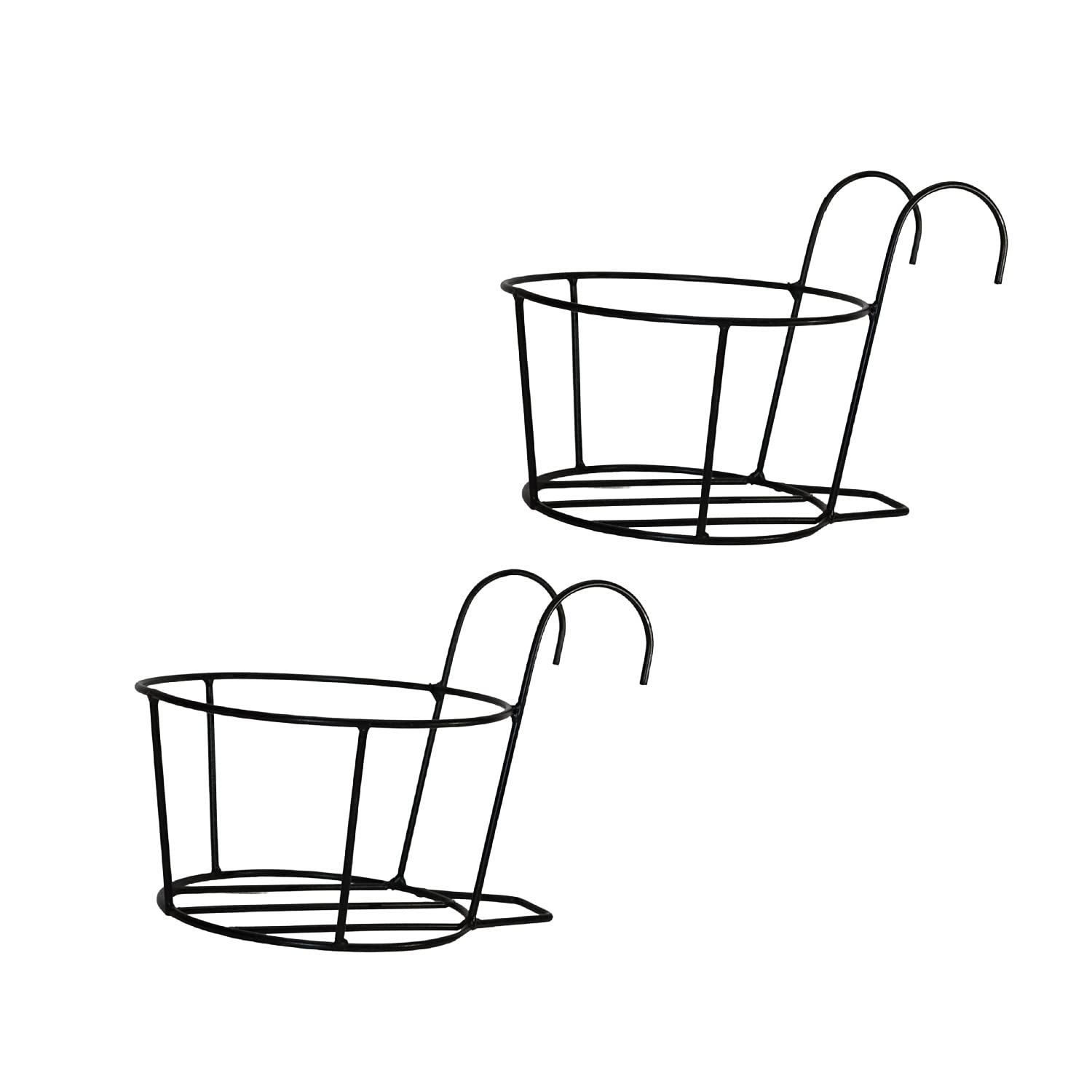 N.A SUPPLIER Hanging Flower Pot Holder Railing Potted Plant Stand for Home Balcony Décor, Black (Set of 2) (B0B7G6P1B8) Amazon Price History, Amazon Price Tracker