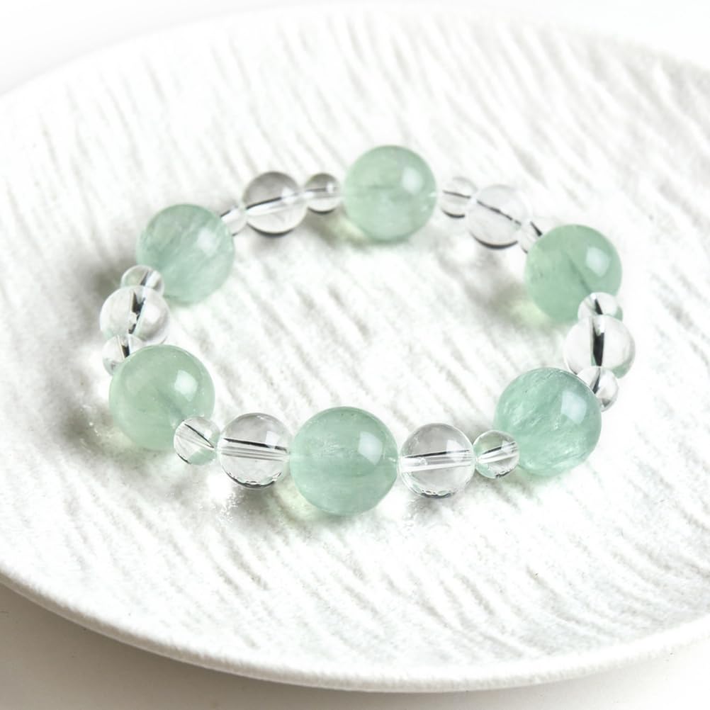 Pulseras de cuentas redondas de cristal natural para meditación y yoga