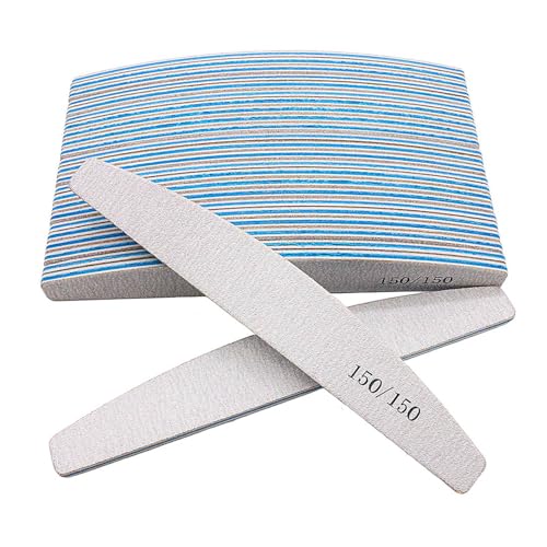 Funalix Juego de 12 limas de uñas de doble cara, para el hogar, salón y mascotas (azul 150/150)