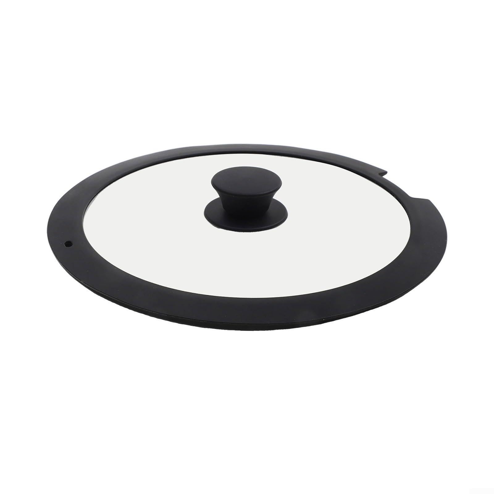 Heat Resistant Silicone Pot Lid Featuring Tempered Glass View Window And Cool Touch Handle White(A 18CM)