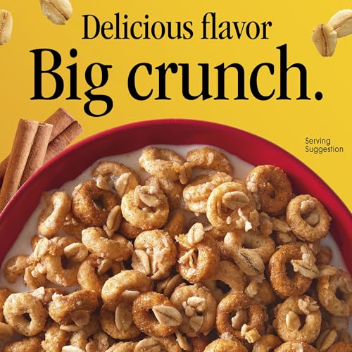 Image of Cheerios Oat Crunch Cinnamon Breakfast Cereal, Made with Whole Grain, Family Size, 24 oz