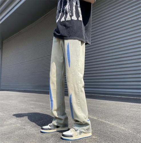 Men's Trousers with Pockets Straight Male Cowboy Vintage Clothing Korean Kpop Jeans2