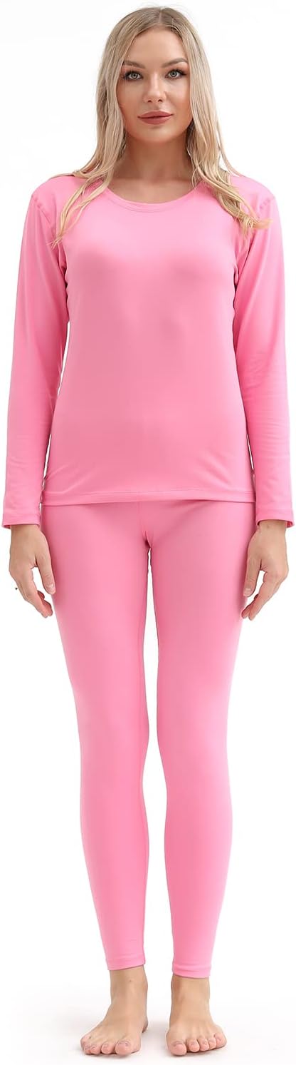 PISIQIThermal Underwear Women Ultra-Soft Long Johns Set Base Layer Skiing Winter Warm Top & Bottom