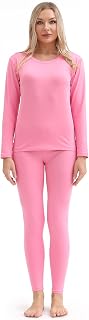 PISIQI Thermal Underwear for Women Long Johns Set Base Layer Fleece Lined | Winter Clothing Top Bottom Set 4 Way Stretch, Moisture-Wicking, Heat Retention, Soft Lounge Set For Ski, Hunting Outdoor