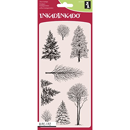 Incardinate Christmas Woodland Wonderland Unmounted Clear Rubber Stamp Set For Cards And Scrapbooking, 4'' L X 8'' H, 8 Pc. #TOP1