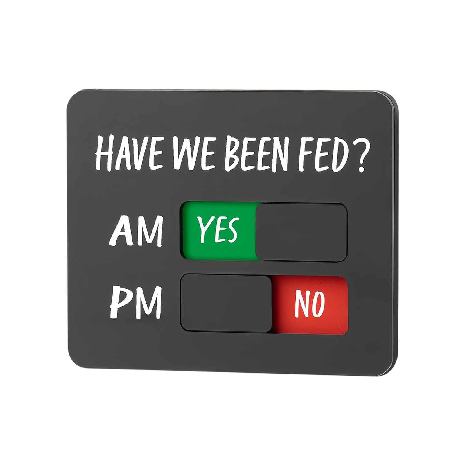Wooden Feeder Reminder, AM PM Chart, 4.69x3.9 Inches Feeding Sign with Magnetic Back, Sturdy Wood Feeding Signage, Dog Reminder Board with Clear Design, Pet Feeder Sign for Kitchen and Home