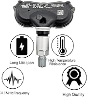Vista 3 de Sensor del sistema de monitoreo de presión de neumáticos (TPMS) preprogramado compatible con modelos seleccionados de Hyundai Kia 2011-2013 Elantra