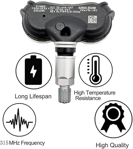 Miniatura 3 de Sensor del sistema de monitoreo de presión de neumáticos (TPMS) preprogramado compatible con modelos seleccionados de Hyundai Kia 2011-2013 Elantra,