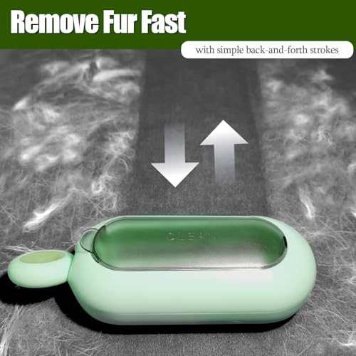 Image of Lint Roller Resuable for Clothes, Magic Self- Cleaning Pet Hair Remover for Cats Dogs Fur, Portable Washable Pet Hair Removal Tool Brush for Curtain, Carpet, Bedding, Sofa, Couch, Green