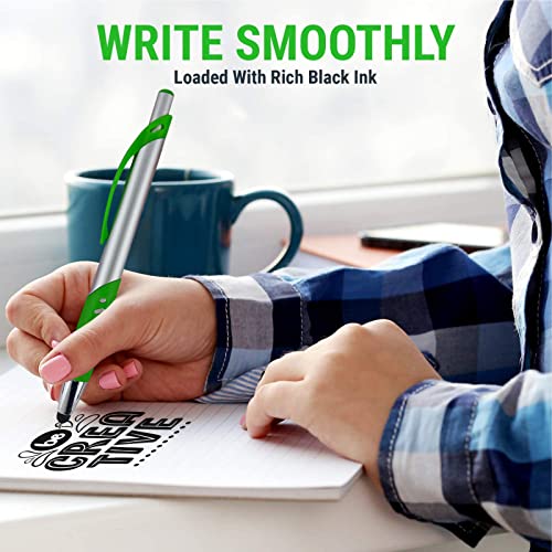 Stylus Pen, 2 In 1 Capacitive Stylus & Ballpoint Click Pen With Comfort Grip For Universal Touchscreen Devices, Tablets,Ipad, Iphone 6,6 Plus, Ipod, Android, Samsung Galaxy(Silver 10 Pack) #TOP3