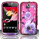 For Huawei myTouch Q U8730 (T-Mobile) Rubberized Design Cover - Hibiscus Flowers