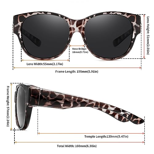 GEGURI Fit Over Glasses Polarized Sunglasses for Women & Men, Stylish Cat Eye Design Sun Glasses 100% UV Protection2
