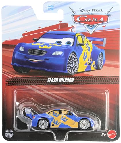 Mattel Disney Cars 2026 1:55 Scale Diecast Swedish Race Car Flash Nilsson
