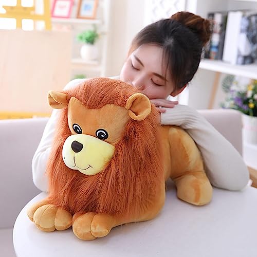Image of Tickles Sleeping Jungle Lion Jack Soft Stuffed Plush Animal Toy for Kids Boys & Girls Birthday Gifts (Size: 50 cm Color: Brown)