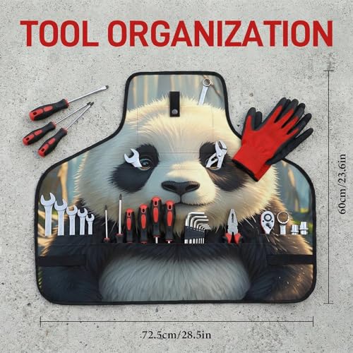 Delantal de trabajo Anime Panda con bolsillos y ajuste miniatura 2