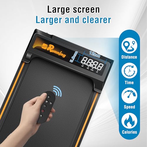 Tapis de Course 2 en 1, Tapis de Marche avec Inclinaison, Treadmill Compact avec Télécommande, Écran LED, Cadre Renforcé, Tapis de Course Silencieux, 120 kg Max – pour Maison & Bureau – Image 5