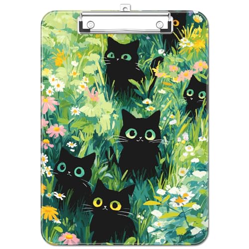 Luminzo Plastic Cute Clipboard Low-Profile Metal Clip, A4 Letter Size 9 x 12.5 in, 8.5 x 11 Paper Clip Board for Teachers, Nurses, Classroom,Cute...