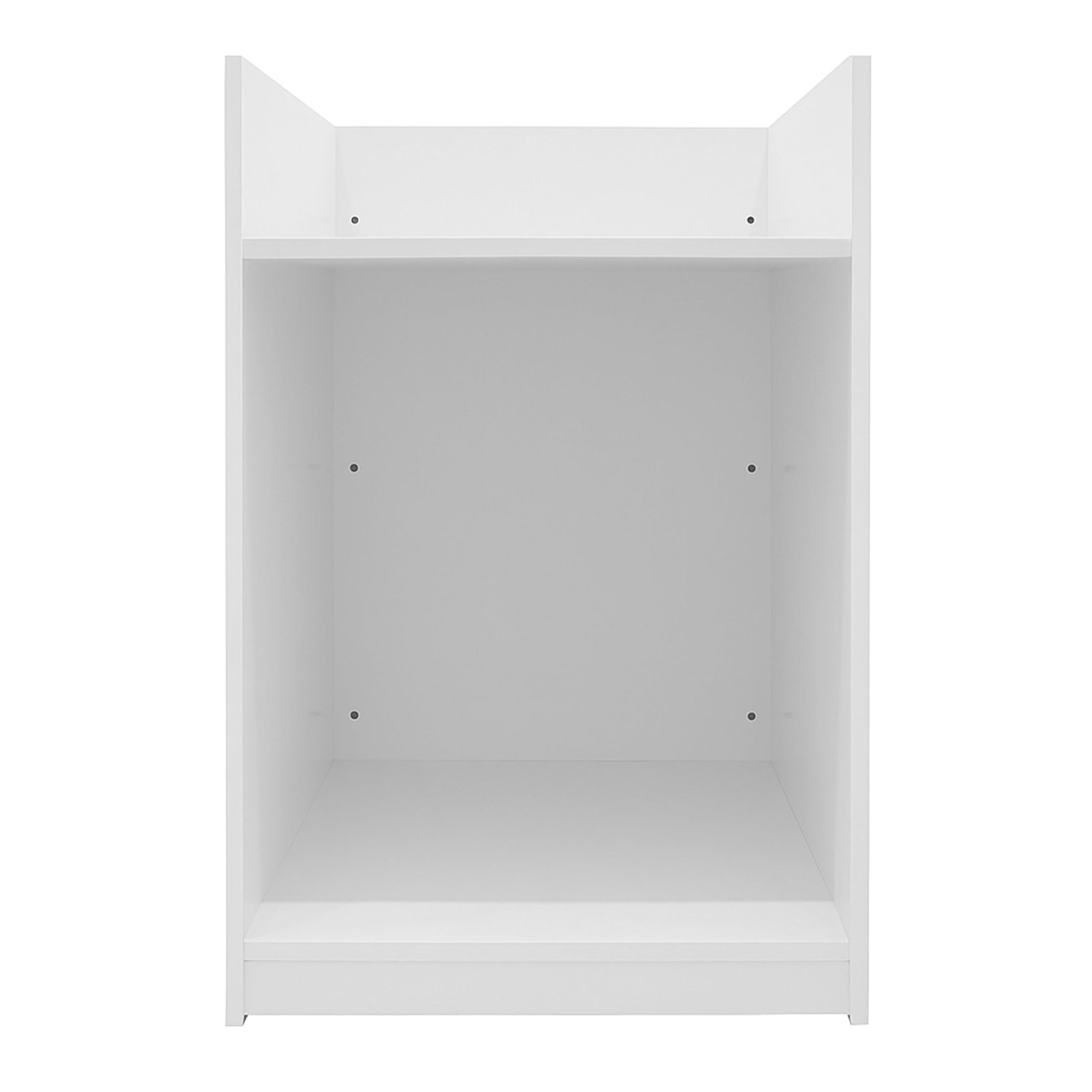 Mostrador para Caja Registradora | MDF Blanco | 60x60x90cm | Diseño modular compacto | 2 estantes | Ideal para tiendas y comercios | Fácil Montaje | Mostrador Recepción Expositor Comercial Recepción