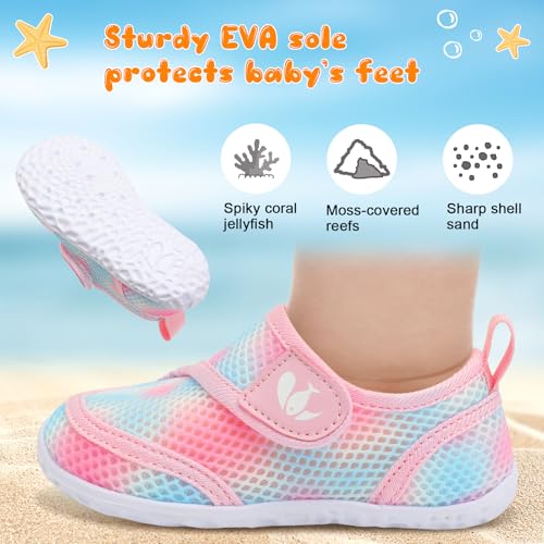 Image of FEETCITY Toddler Water Shoes Boys Girls Swim Shoes Quick Dry Kids Aqua Socks Barefoot for Beach Swimming Pool