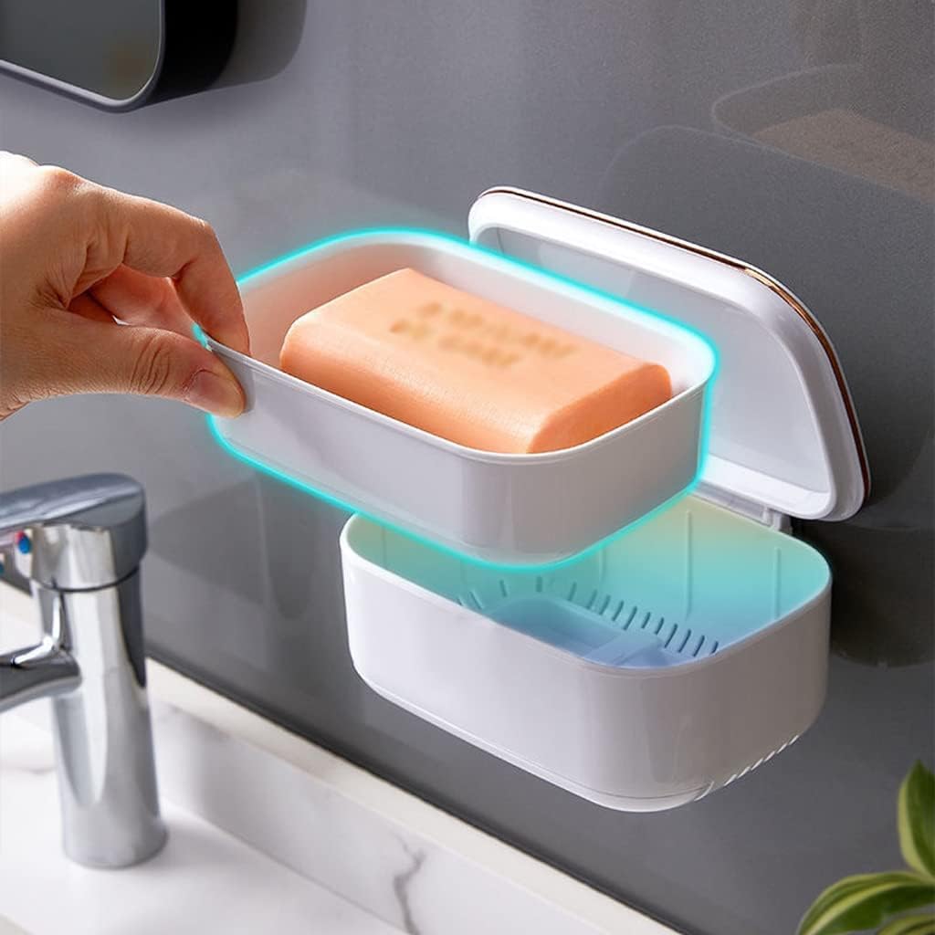 jabonera, Jabonera autoadhesiva for el hogar, baño, Gimnasio, Camping y for Guardar Objetos(Wit)