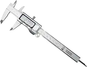 Paquímetro Digital Régua Eda 8 Polegadas 7VT Aço Inox 200 mm C/Estojo Cursor De Metal Milímetros Polegadas E Fr