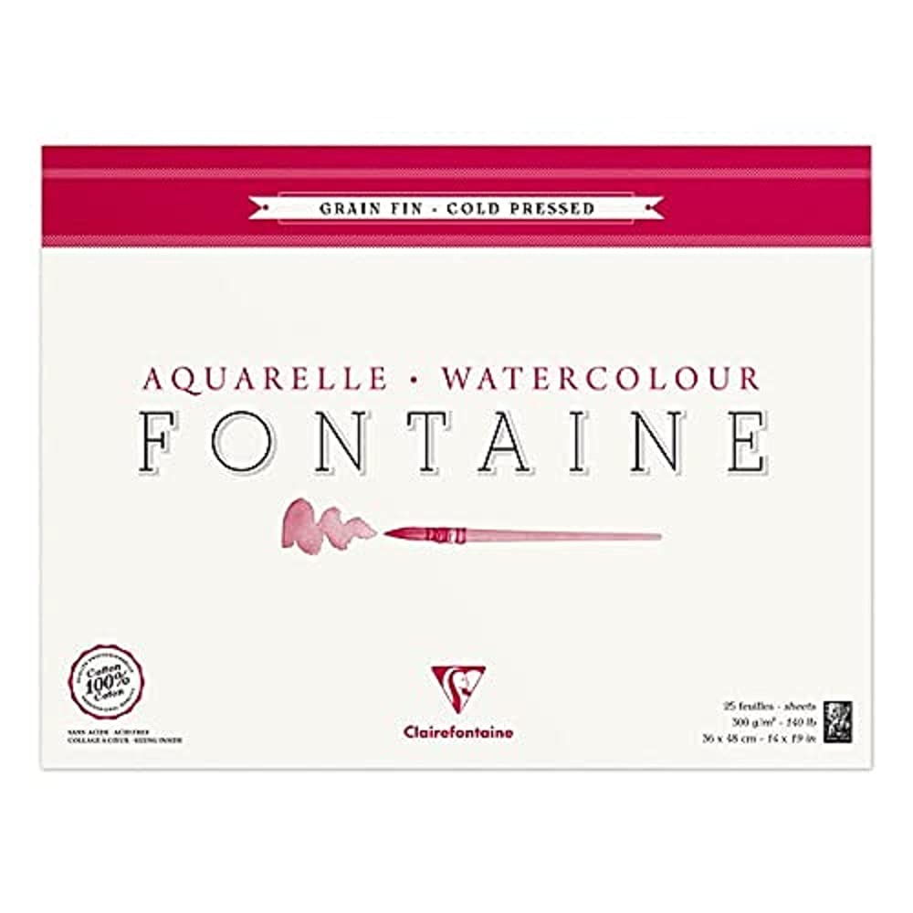Clairefontaine 96416C blok do akwareli klejony z 4 stron 36x48 cm 300 g