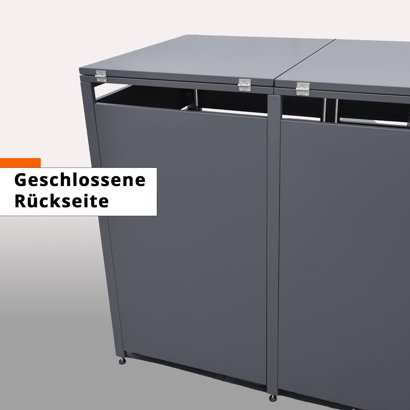 Mülltonnenbox für 4 Tonnen, Mülltonnenverkleidung mit Klappdeckel, Anthrazit