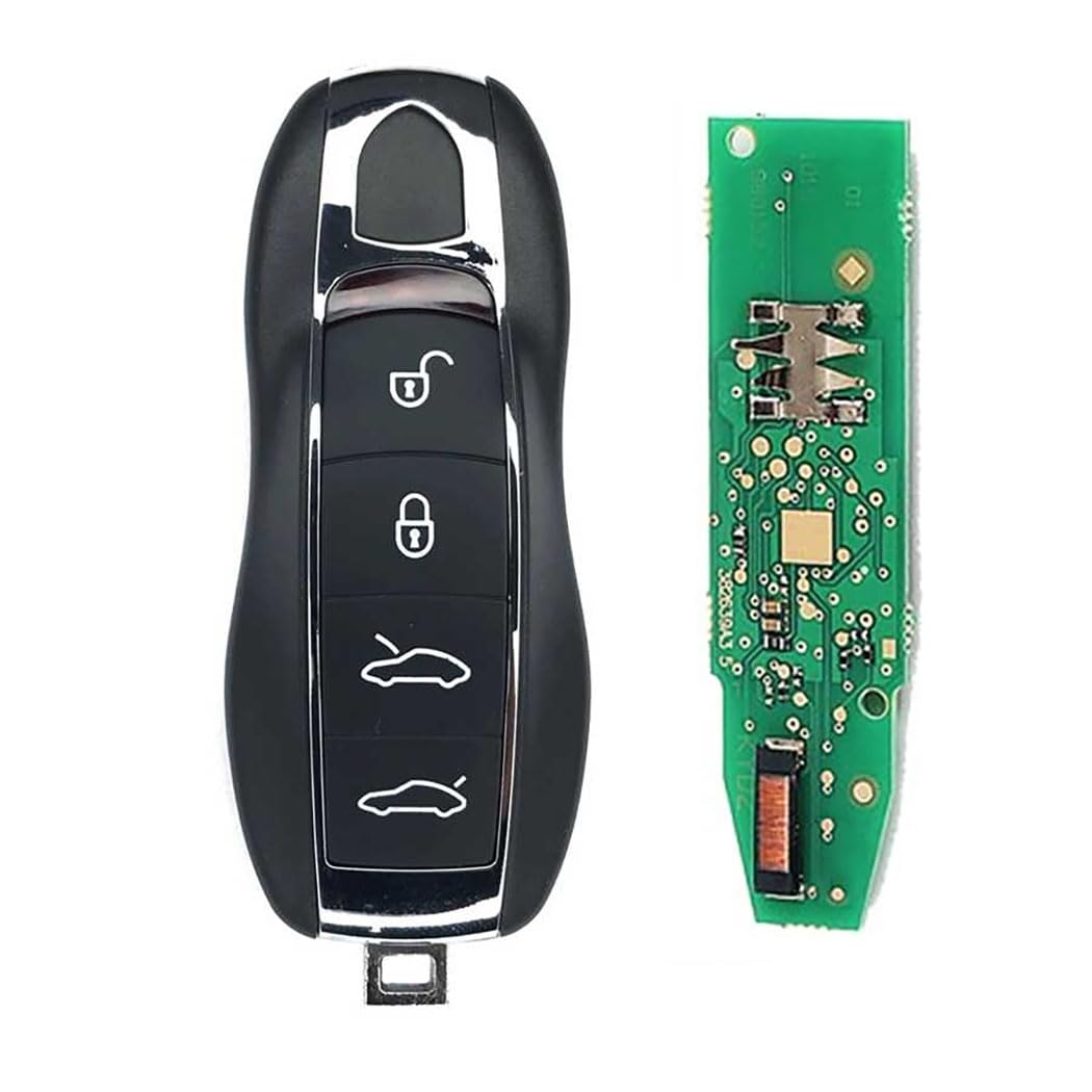 Pro-Plip - Chiave completa con elettronica da programmare per Porsche Cayenne, Carrera, Boxster, 911, Panamera, Cayman, Macan, 4 pulsanti, 434MHz, guscio telecomando