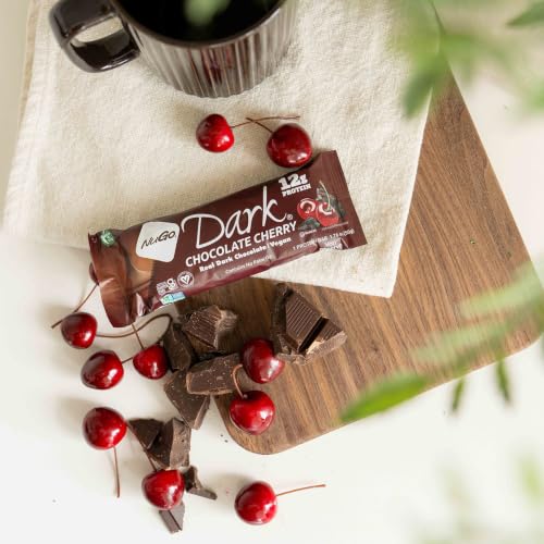 Image of NuGo Dark, Cherry, 12g Vegan Protein Bar, Gluten Free, 12 Count