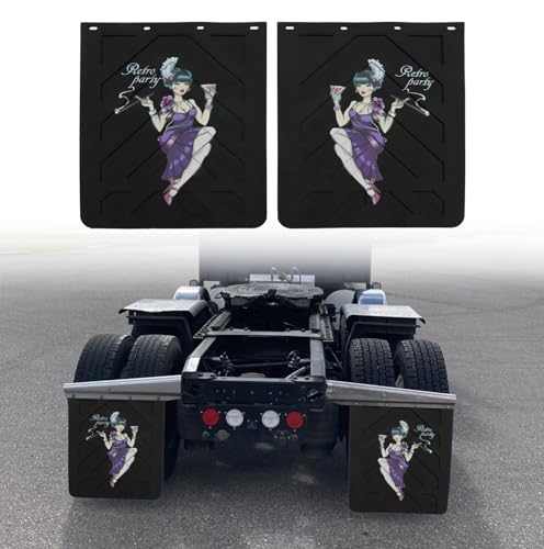 Image of Smoking Beauty Mud Flaps for Semi Trucks PVC Polymer Tractor Trailer Heavy Duty Rubber Mudflaps Splash Guard, 24 x 30Inch, 2PCS