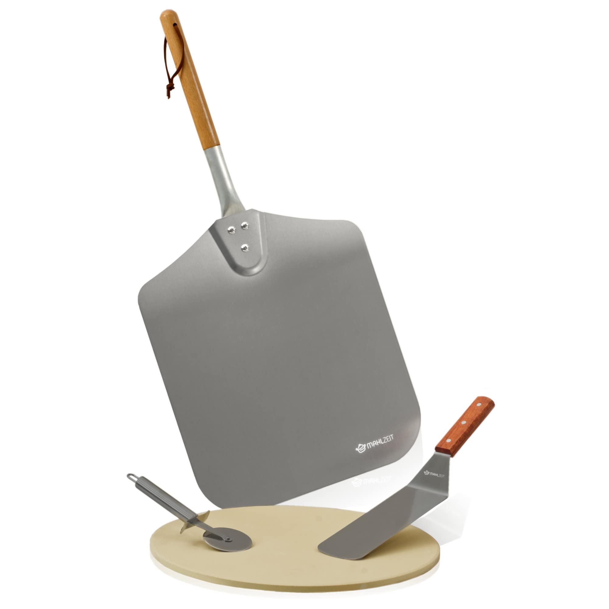 Mahlzeit 3-Piece Pizza Set, 40 x 30 cm, Pizza Stone with Shovel and