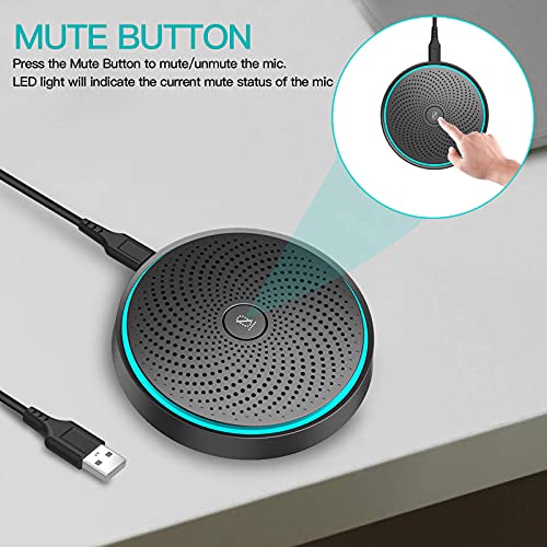 USB Mikrofon PC für Konferenz, Konferenzmikrofon Plug & Play, One Mute Button Control, für Online-Meetings, Aufnahme… – Bild 6