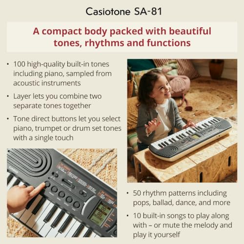 Casiotone SA-81 Tastiera Musicale Con 44 Tasti Nera - 6