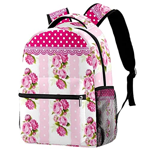Sac à dos décontracté pour femme à motif forêt et grand volume multicolore