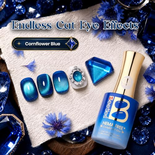 Image of Beetles Cornflower Blue 15ML Glitter Cat Eye Gel Nail Polish