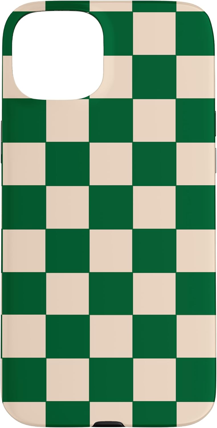White Cream Green Checkered Checkerboard Case for iPhone 13