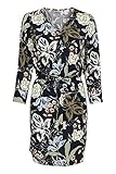 Länge: Über Knielänge fransa Damen Kleid Kurzarm mit Blumenprint aus Viskose - 20609089, Farbe:Navy Blazer Mix, Größe:M