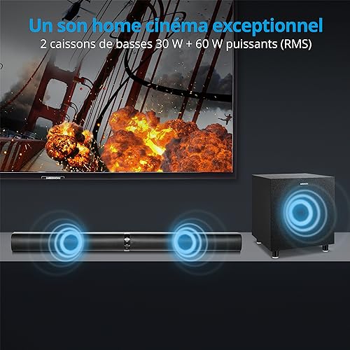 Barre de Son 2.1 MEDION 2x30W RMS + Sub RMS Caisson sans fil - vue 2