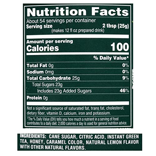 4C Powdered Drink Mix Cannisters, Green Tea, 20 Quarts, Family Sized Cannister, Thirst Quenching & Refreshing Flavors (Green Tea, 47.2 Ounce (Pack Of 5)) #TOP1