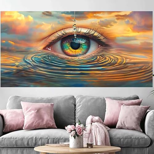 Diamond Painting Adulte Œil 80x160cm DIY Anti-Stress pour Débutant