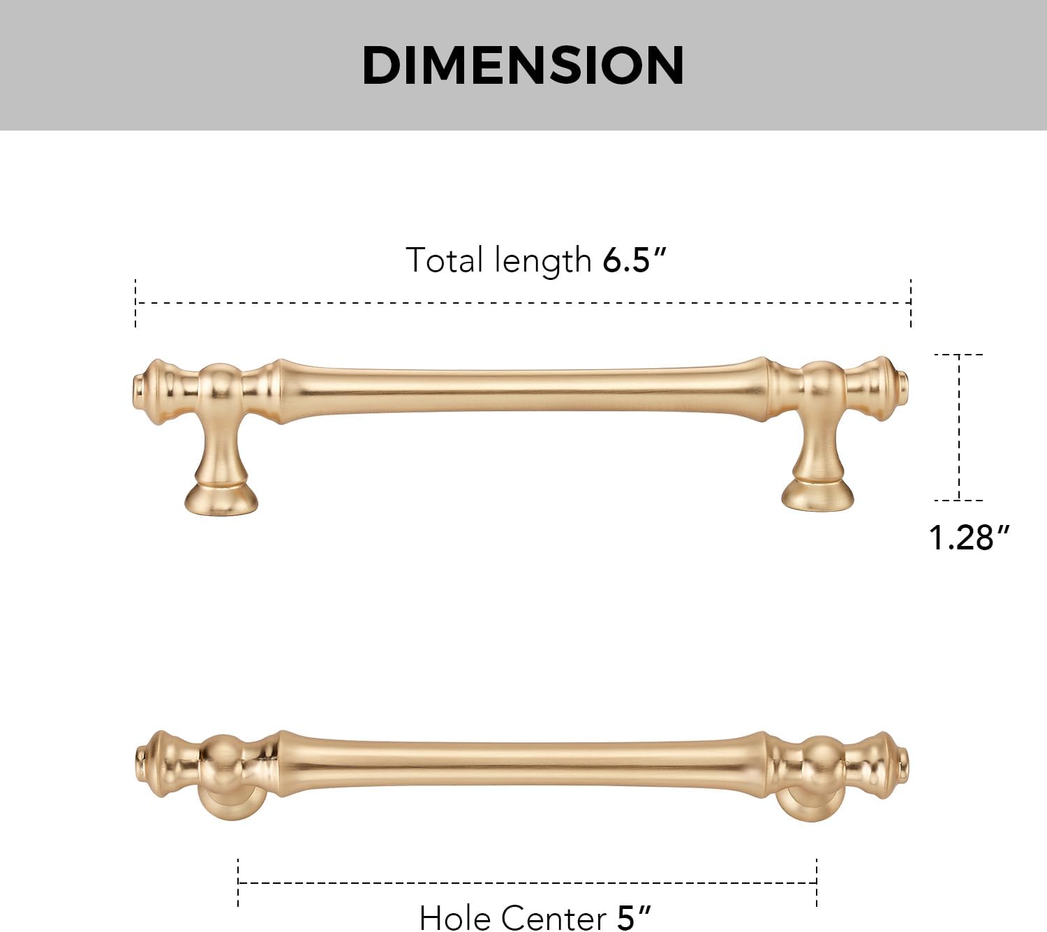Home Expert 10 Pack 5 Inch (128mm) Center to Center Brushed Gold Cabinet Pulls, Kitchen Handles for Cupboards & Drawers