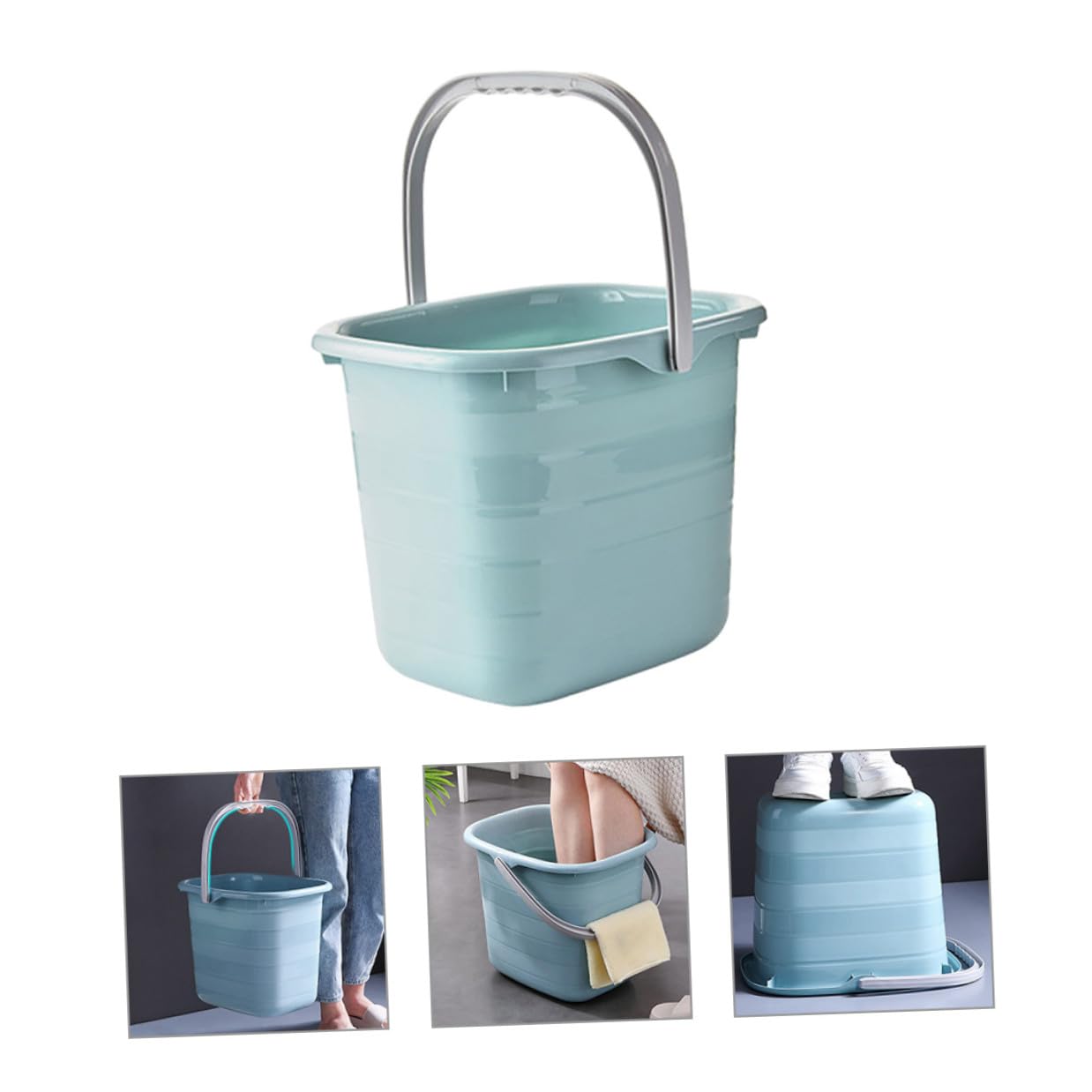 Secchio di Plastica Manico 15l Multifunzione per Pulizia e Contenitore Acqua Resistente per Famiglie e Aziende Agricole