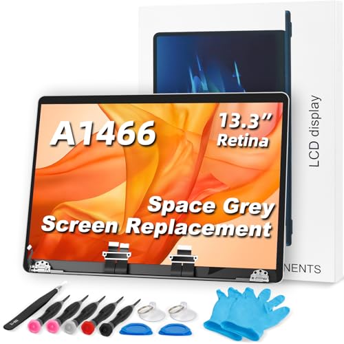 Image of A1466 Screen Replacement a1466 LCD for 13 inches MacBook 2013-17 Year 2560x1600 Replacement LCD Full Assembly for EMC 3071 12pins Silver