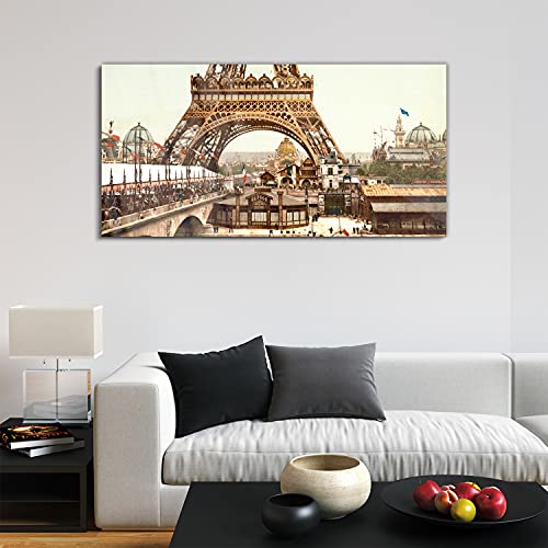 Image sur verre 120x60cm Eiffel Tower Paris pour décorer votre salon - 3